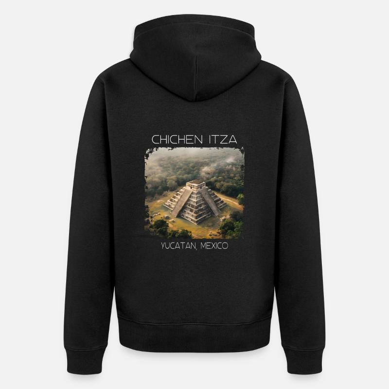 Chichén Itzá - Unisex Premium Bio Zip Hoodie - Schwarz
