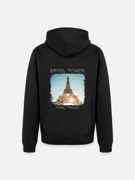 Eiffelturm - Unisex Premium Bio Zip Hoodie - Schwarz