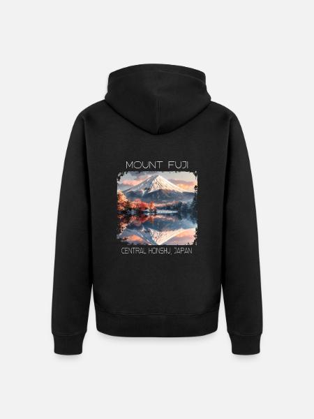 Berg Fuji - Unisex Premium Bio Zip Hoodie - Schwarz