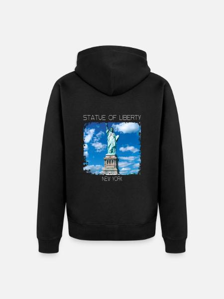 Freiheitsstatue - Unisex Premium Bio Zip Hoodie - Schwarz