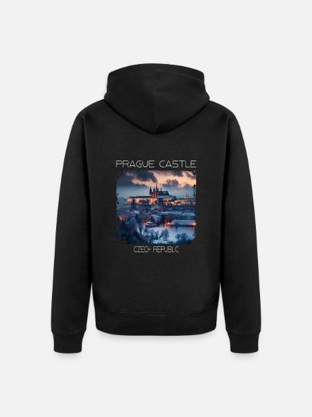 Prager Burg - Unisex Premium Bio Zip Hoodie - Schwarz