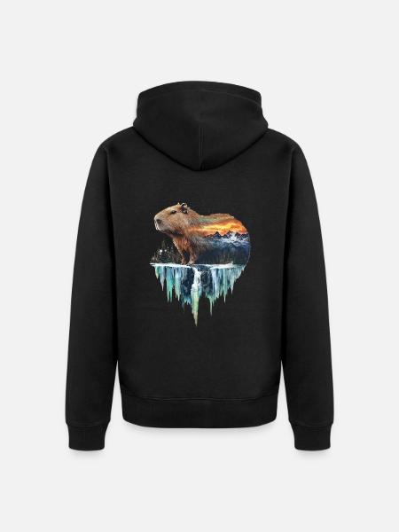 Wasserschwein - Unisex Premium Bio Zip Hoodie - Schwarz