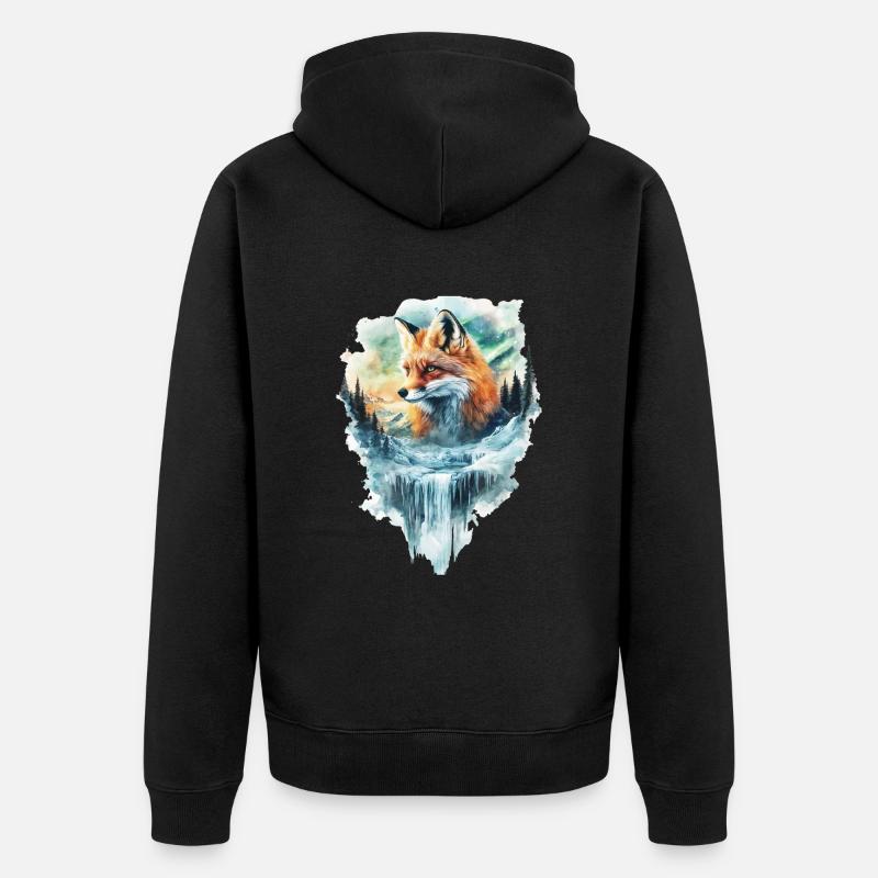 Fuchs - Unisex Premium Bio Zip Hoodie - Schwarz