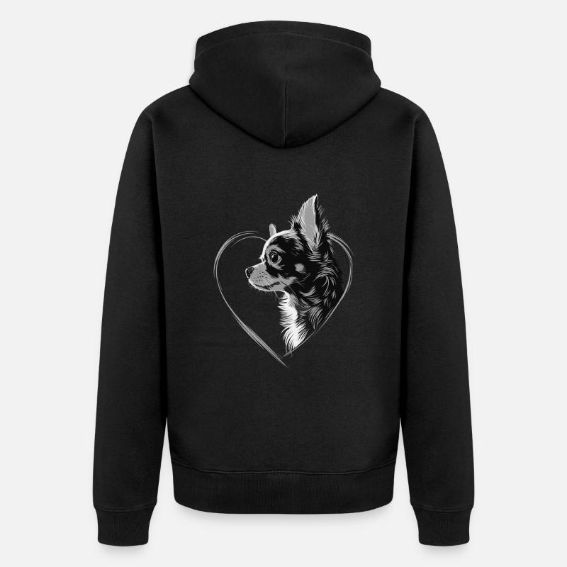Chihuahua - Unisex Premium Bio Zip Hoodie - Schwarz