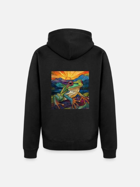 Frosch - Unisex Premium Bio Zip Hoodie - Schwarz