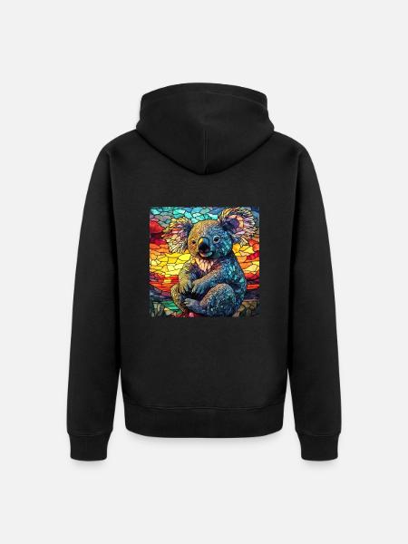 Koala - Unisex Premium Bio Zip Hoodie - Schwarz