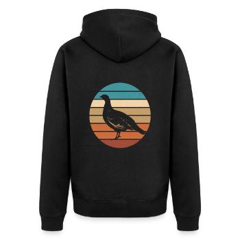 Auerhahn - Unisex Premium Bio Zip Hoodie - Schwarz - Hinten - Nico (187cm)