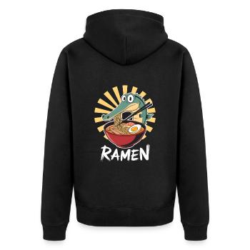 Gar - Unisex Premium Bio Zip Hoodie - Schwarz - Hinten - Nico (187cm)