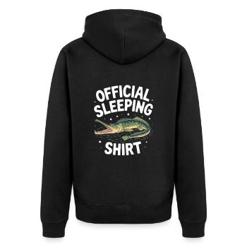 Gar - Unisex Premium Bio Zip Hoodie - Schwarz - Hinten - Nico (187cm)