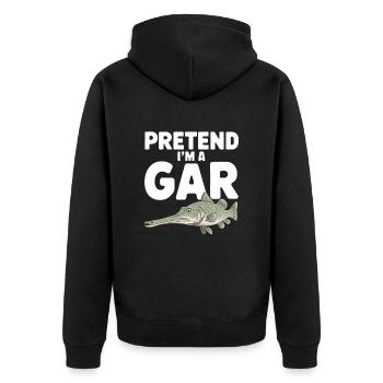 Gar - Unisex Premium Bio Zip Hoodie - Schwarz - Hinten - Nico (187cm)