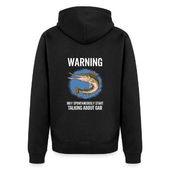 Gar - Unisex Premium Bio Zip Hoodie - Schwarz - Hinten - Nico (187cm)