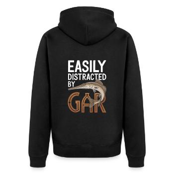 Gar - Unisex Premium Bio Zip Hoodie - Schwarz - Hinten - Nico (187cm)