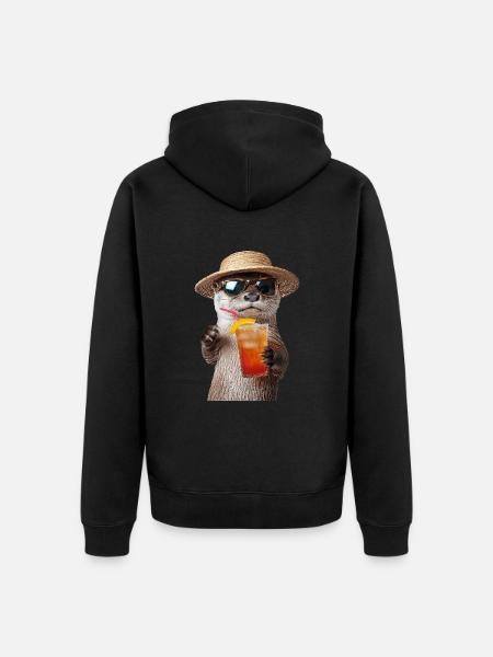 Otter - Unisex Premium Bio Zip Hoodie - Schwarz