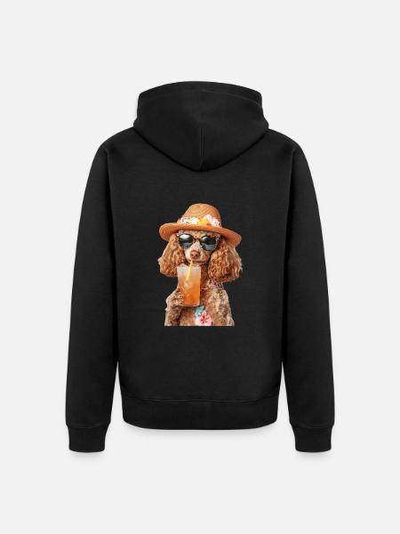 Pudel - Unisex Premium Bio Zip Hoodie - Schwarz