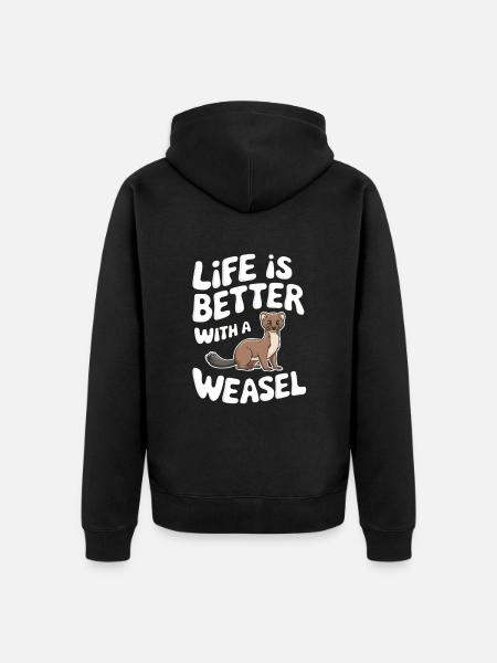 Wiesel - Unisex Premium Bio Zip Hoodie - Schwarz
