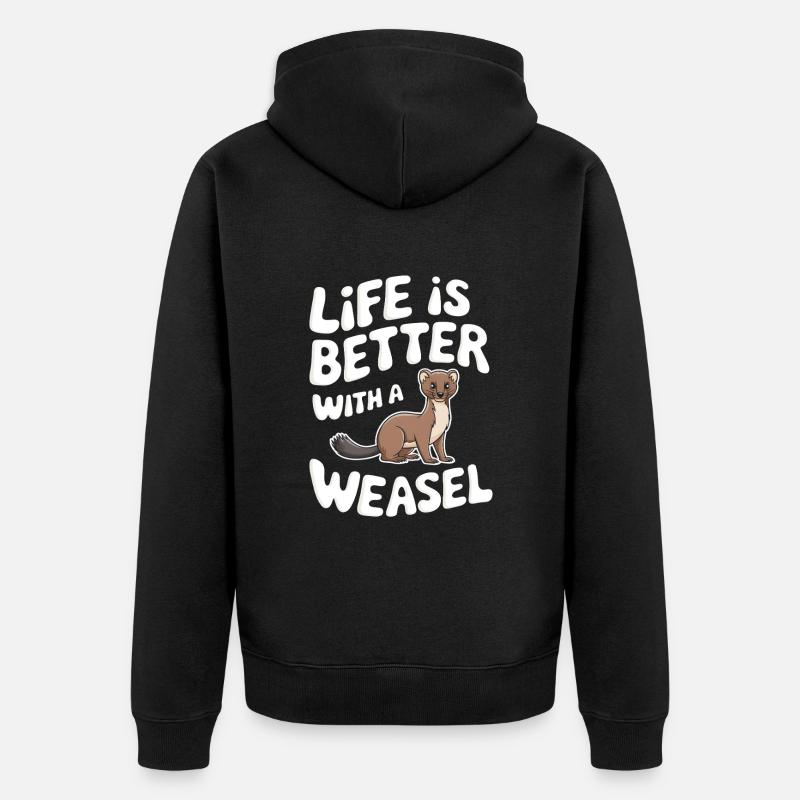Wiesel - Unisex Premium Bio Zip Hoodie - Schwarz