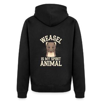 Wiesel - Unisex Premium Bio Zip Hoodie - Schwarz - Hinten - Nico (187cm)
