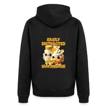 Mayonnaise - Unisex Premium Bio Zip Hoodie - Schwarz - Hinten - Nico (187cm)