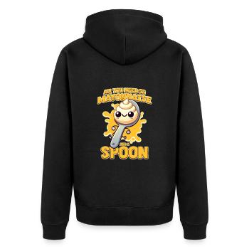 Mayonnaise - Unisex Premium Bio Zip Hoodie - Schwarz - Hinten - Nico (187cm)