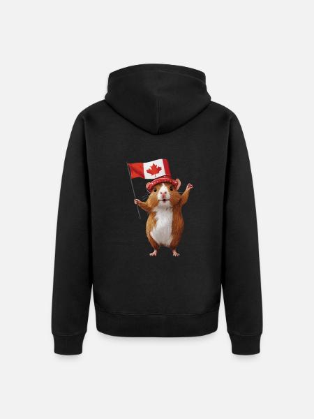 Meerschweinchen - Unisex Premium Bio Zip Hoodie - Schwarz