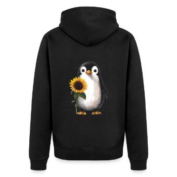 Tiger - Unisex Premium Bio Zip Hoodie - Schwarz - Hinten - Nico (187cm)