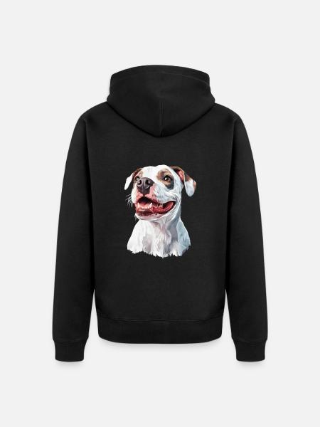 Hund - Unisex Premium Bio Zip Hoodie - Schwarz