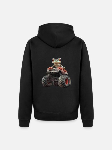 Frosch - Unisex Premium Bio Zip Hoodie - Schwarz