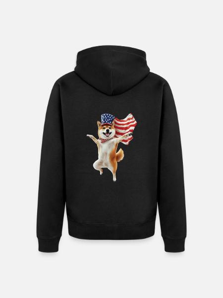 Shiba Inu - Unisex Premium Bio Zip Hoodie - Schwarz