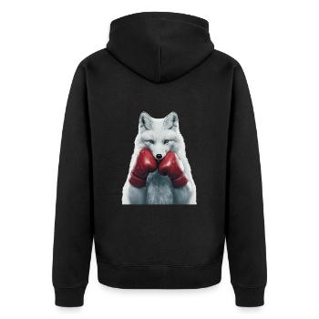 Polarfuchs - Unisex Premium Bio Zip Hoodie - Schwarz - Hinten - Nico (187cm)