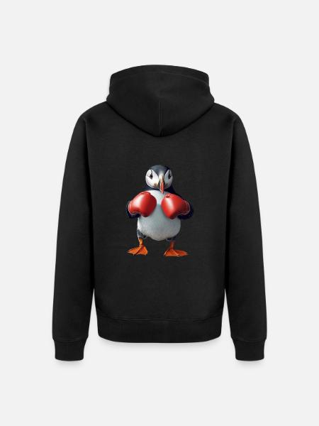 Papageitaucher - Unisex Premium Bio Zip Hoodie - Schwarz