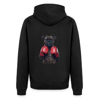 Cane Corso - Unisex Premium Bio Zip Hoodie - Schwarz - Hinten - Nico (187cm)