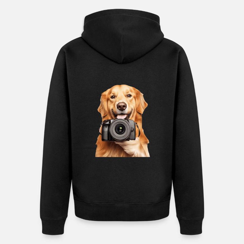 Golden Retriever - Unisex Premium Bio Zip Hoodie - Schwarz