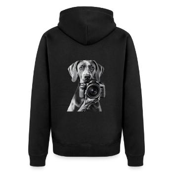 Deutsche Dogge - Unisex Premium Bio Zip Hoodie - Schwarz - Hinten - Nico (187cm)