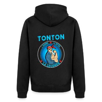 Tonton Vintage L'homme Le Mythe La Légende - Veste à capuche bio Premium Unisexe - noir - Dos - Nico (187cm)