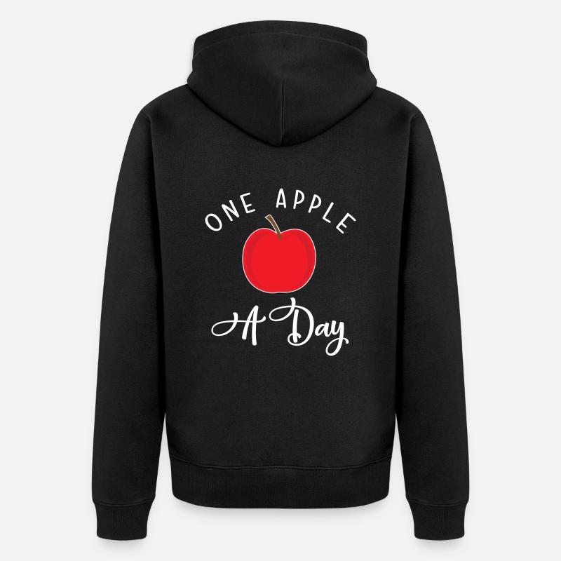 Une pomme par jour - Veste à capuche bio Premium Unisexe - noir