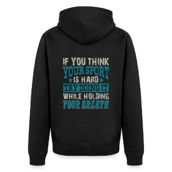 Retenez votre souffle - Veste à capuche bio Premium Unisexe - noir - Dos - Nico (187cm)