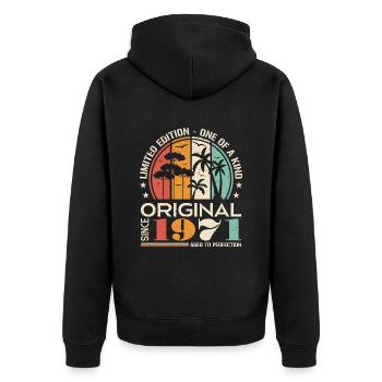 Voiture Ancienne Construite En 1971 Né Vintage Anniversaire - Veste à capuche bio Premium Unisexe - noir - Dos - Nico (187cm)