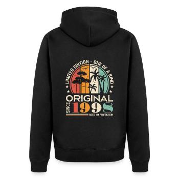Legendary Since 1998 Born Vintage Birthday - Unisex Premium Organic Zip Hoodie - black - Back - Nico (187cm)