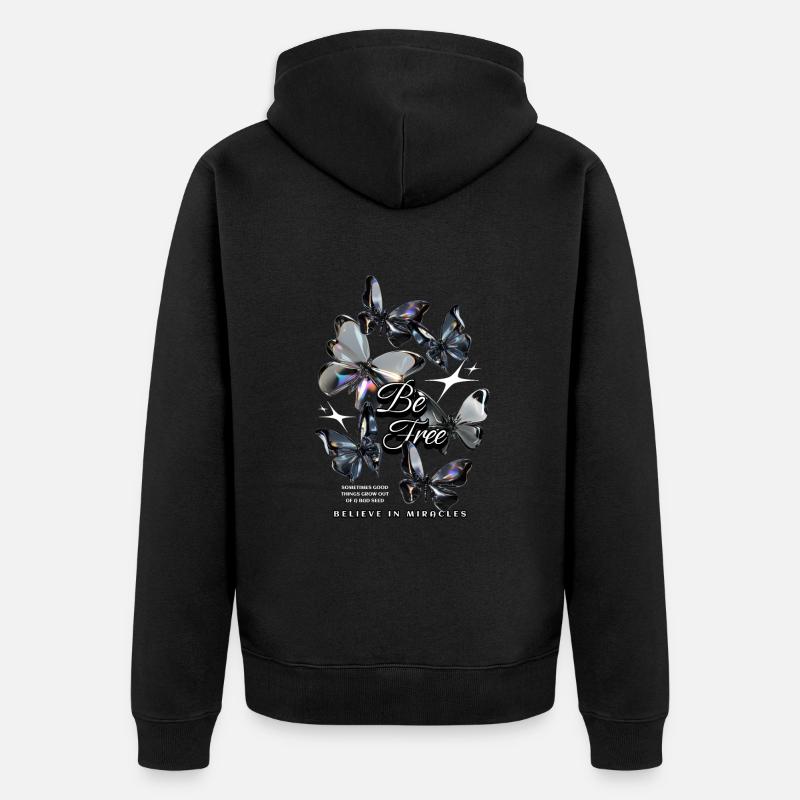 Papillon libre - Veste à capuche bio Premium Unisexe - noir