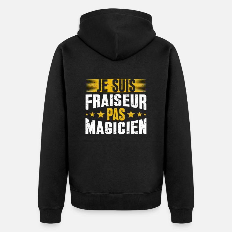 Ich bin Müller, kein Zauberer - Unisex Premium Bio Zip Hoodie - Schwarz