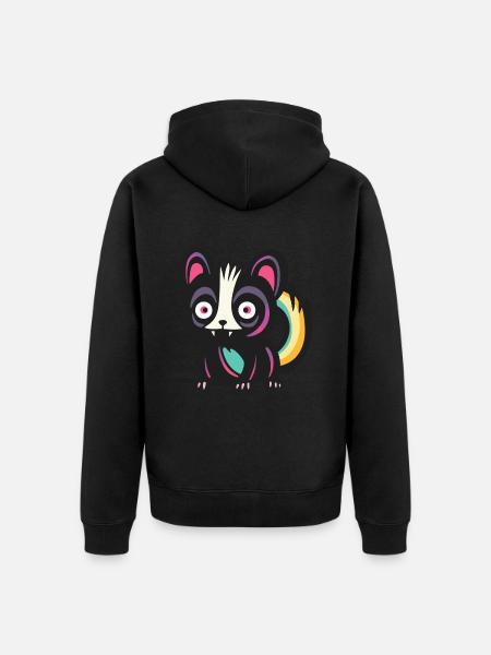 Skunk Halloween Comic Funny - Unisex Premium Organic Zip Hoodie - black