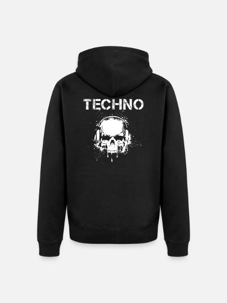 Hardstyle techno - Unisex Premium Organic Zip Hoodie - black