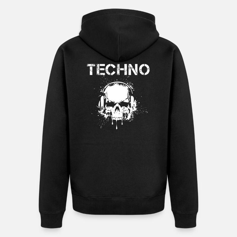 Techno hardstyle - Veste à capuche bio Premium Unisexe - noir