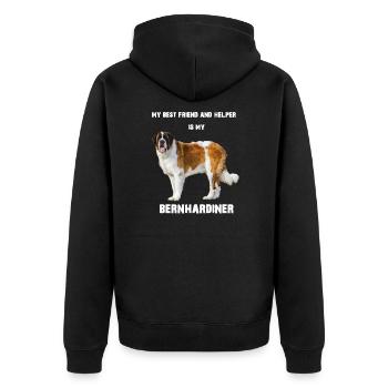 My Best Friend and Helper is my St. Bernard - Unisex Premium Organic Zip Hoodie - black - Back - Nico (187cm)