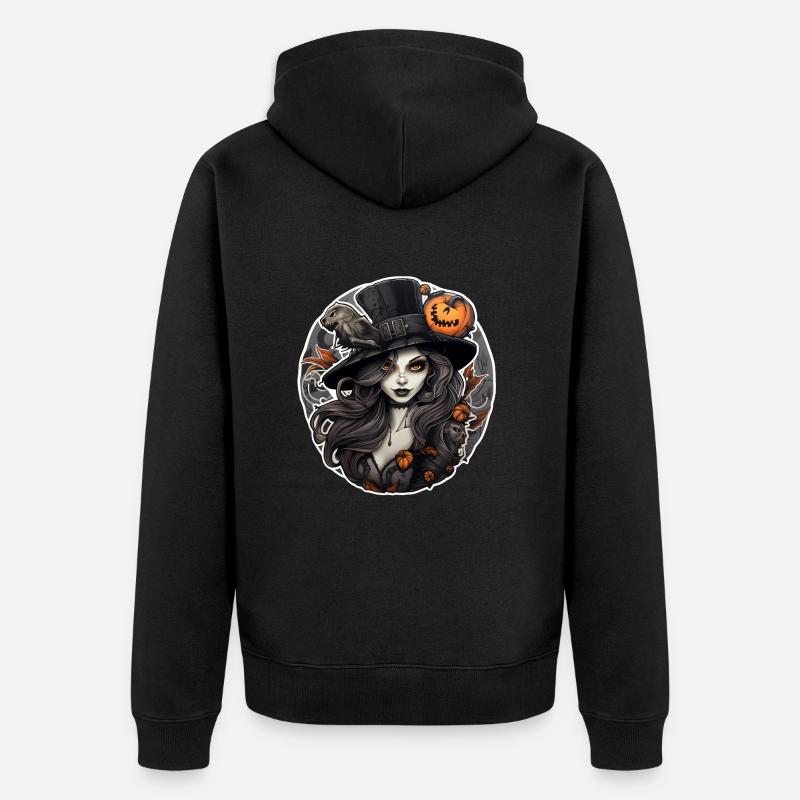 Sorcière d’Halloween - Veste à capuche bio Premium Unisexe - noir