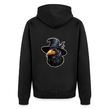 Corneille d’Halloween avec chapeau - Veste à capuche bio Premium Unisexe - noir - Dos - Nico (187cm)