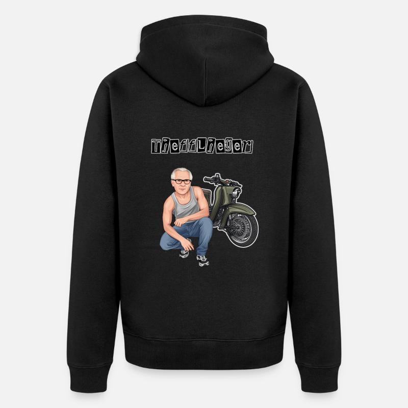 Schwalbe KR51/1 // Illustration - Unisex Premium Bio Zip Hoodie - Schwarz