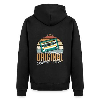 Die Legenden wurden im April 1951 geboren Geschenk - Unisex Premium Bio Zip Hoodie - Schwarz - Hinten - Nico (187cm)