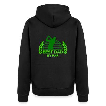 BEST PAPI PAR GOLFER SAYING MOTIFS GIFT - Unisex Premium Organic Zip Hoodie - black - Back - Nico (187cm)