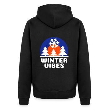 Ambiance hivernale (soleil, voûte céleste, flocon de neige) - Veste à capuche bio Premium Unisexe - noir - Dos - Nico (187cm)